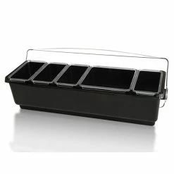 Deals ⭐ BarMan Roll Top Condiment Holder (Fruit Trays) With (4) 1-Quart And (1) 2-Quart Inserts ???? -barproducts Shop 4 quat 1 2 insert roll top condiment trays granishes holder black 700x700