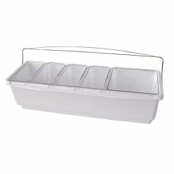 Deals ⭐ BarMan Roll Top Condiment Holder (Fruit Trays) With (4) 1-Quart And (1) 2-Quart Inserts ???? -barproducts Shop 4 quat 1 2 insert roll top condiment trays granishes holder white 700x700