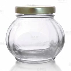 Budget 🔥 BarMan Faceted Round Glass Jar W/ Lid - 8 Oz ⌛