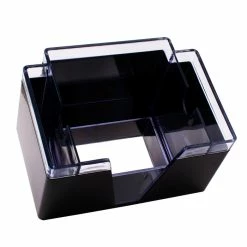 Promo ???? BarMan NAPKIN BAR CADDY - 3 COMPARTMENT- BLACK/CLEAR ???? -barproducts Shop black caddy clean angle 700x700