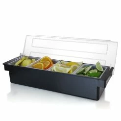 Coupon 💯 BarMan Black Condiment Holder (Fruit Trays) With Ice Compartment 🎁