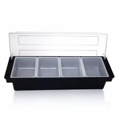 Coupon 💯 BarMan Black Condiment Holder (Fruit Trays) With Ice Compartment 🎁 -barproducts Shop black condiment holder 4x1 5pint insert tray 1 700x700
