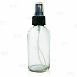 Deals 🎉 BarMan Boston Round Craft Bartending Bottle W/ Black Atomizer - Clear 4oz 🌟