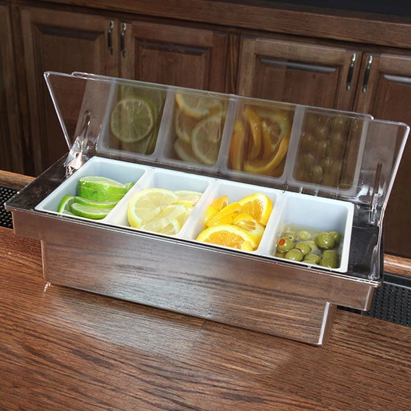 Deals ⭐ BarMan Condiment Holder / Fruit Tray - 4 Pint Compartment - Chrome 💯 2 Deals ⭐ BarMan Condiment Holder / Fruit Tray - 4 Pint Compartment - Chrome 💯 - Image 2