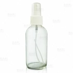 Wholesale 🥰 BarMan Boston Round Craft Bartending Bottle W/ White Atomizer - Clear 4oz 🥰
