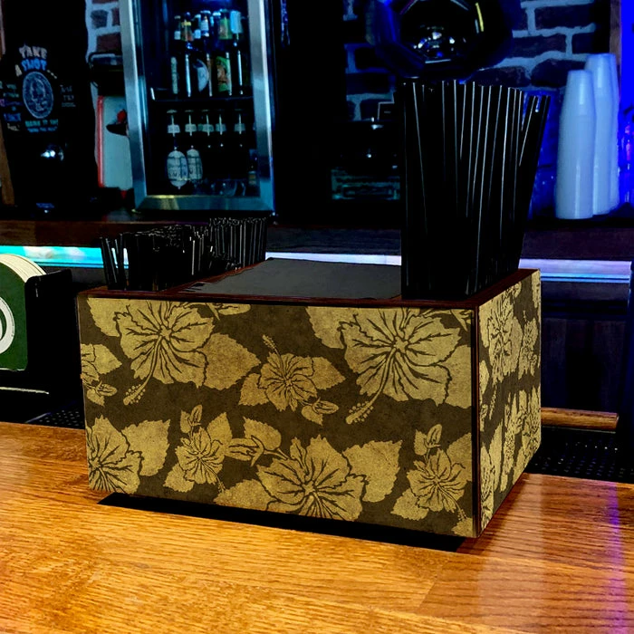 Discount 🌟 BarMan Wooden Bar Caddy - Rustic Hibiscus - Earth Tones ✔️ 4 Discount 🌟 BarMan Wooden Bar Caddy - Rustic Hibiscus - Earth Tones ✔️ - Image 4