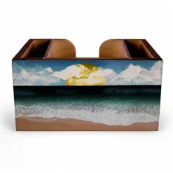 New 🧨 BarMan Wooden Bar Caddy - Beach Scene ❤️