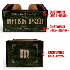 Cheap 😀 BarMan Customizable Wooden Bar Caddy - Irish Pub 👍 -barproducts Shop custom wood caddy irish web 5 700x700