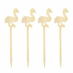 Best Pirce 🌟 BarMan BarConic® Bamboo Flamingo Cocktail Picks - 100 Pack ⭐