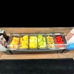 Buy 😍 BarMan Condiment Holder (6) 1-Quart Fruit Trays With Straw Holders 👏 -barproducts Shop holder w strawc 700x700