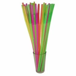 Budget 👍 BarMan BarConic® Mammoth Bendy Straws - 17" - Assorted Neon - Pack Of 200 👏