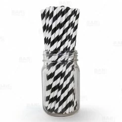 Best reviews of ⭐ BarMan BarConic® "Eco-Friendly" Paper Straws - 7 3/4" Black & White Stripe - Packs Of 100 ????