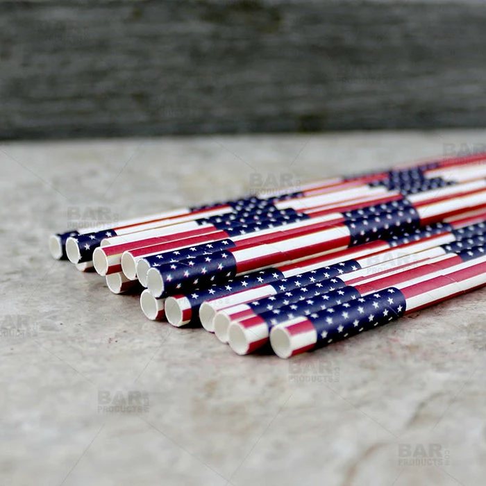 Budget ???? BarMan BarConic® "Eco-Friendly" Paper Straws - 7 3/4" USA Flag - Packs Of 100 ✨ 6 Budget ???? BarMan BarConic® "Eco-Friendly" Paper Straws - 7 3/4" USA Flag - Packs Of 100 ✨ - Image 6
