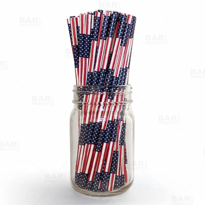 Budget ???? BarMan BarConic® "Eco-Friendly" Paper Straws - 7 3/4" USA Flag - Packs Of 100 ✨ 1 Budget ???? BarMan BarConic® "Eco-Friendly" Paper Straws - 7 3/4" USA Flag - Packs Of 100 ✨