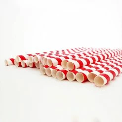 New ???? BarMan BarConic® "Eco-Friendly" Jumbo Paper Straws - 7 3/4" Red Stripe - 100 Pack ❤️ -barproducts Shop paper straws jumbo red stripe bpc 1 700x700