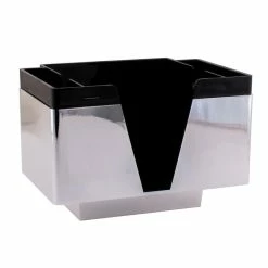 Best Pirce 👏 BarMan NAPKIN BAR CADDY - 3 COMPARTMENT- BLACK/CHROME ✔️