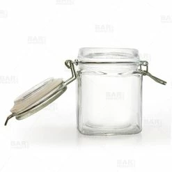 Buy ✔️ BarMan Square Condiment/Spice Jars - Locking Seal Lid - Set Of 4 🔔 -barproducts Shop spice jars square 4pk bpc 3 700x700
