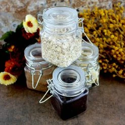 Buy ✔️ BarMan Square Condiment/Spice Jars - Locking Seal Lid - Set Of 4 🔔 -barproducts Shop spice jars square 4pk bpc 5 700x700