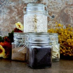 Buy ✔️ BarMan Square Condiment/Spice Jars - Locking Seal Lid - Set Of 4 🔔 -barproducts Shop spice jars square 4pk bpc 6 700x700