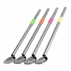 Wholesale ???? BarMan Metal Straw And Spoon Combo - 4 Pack ⌛