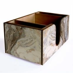 New 🧨 BarMan Wooden Bar Caddy - Distressed Marble ❤️ -barproducts Shop wooden bar caddy ANGLE rustic marble 700x700
