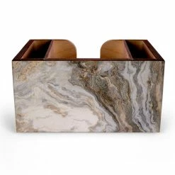New 🧨 BarMan Wooden Bar Caddy - Distressed Marble ❤️